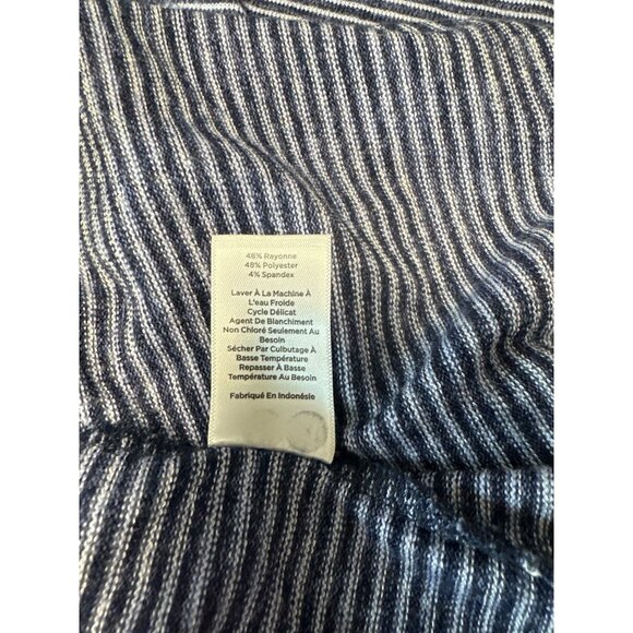 T by Talbots Tie Front Striped Maxi Dress Blue and White Size Petite S - Picture 9 of 10